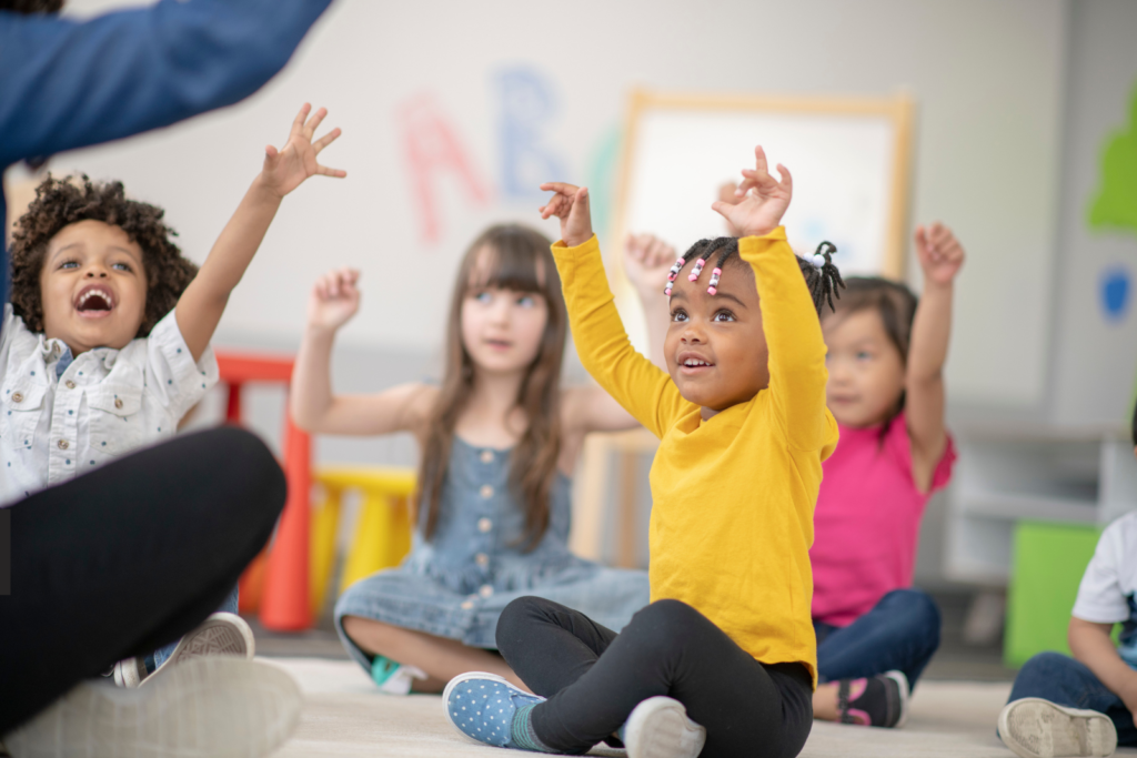 Preschool kids in class